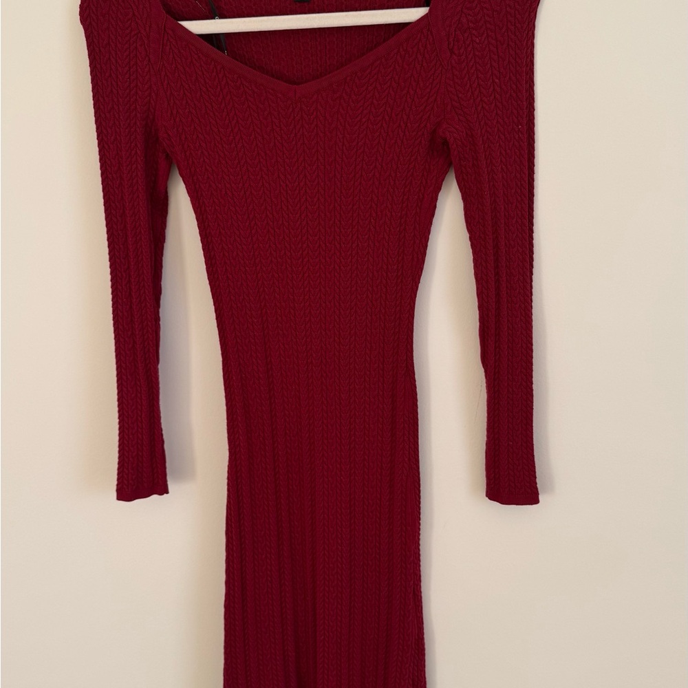 Elegant Red Knit Dress